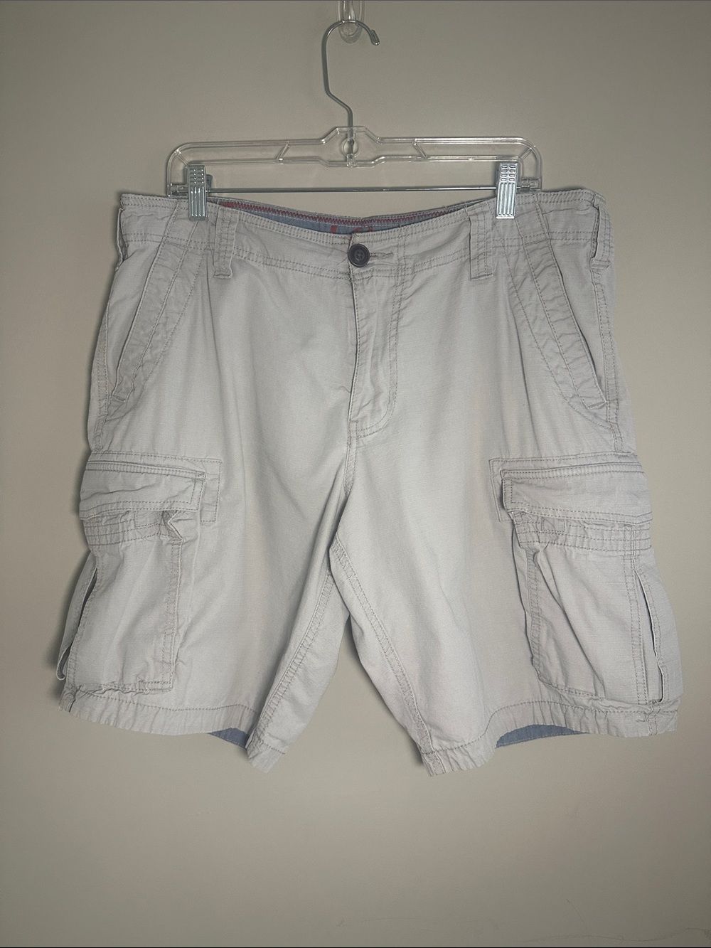 Red Camel Light Gray cotton Utility Pockets cargo shorts
